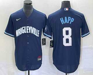 Men%27s Chicago Cubs #8 Ian Happ Navy City Connect Cool Base Stitched Baseball Jersey->baltimore orioles->MLB Jersey